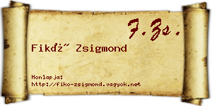 Fikó Zsigmond névjegykártya