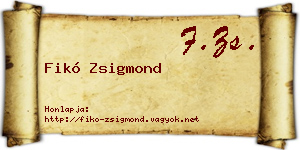 Fikó Zsigmond névjegykártya